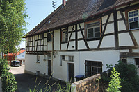 Nordseite. Im OG teilweise bauzeitl. Fachwerk erhalten. / Ehem. Salemer Klosterhof in 78354 Sipplingen (16.07.2015)
