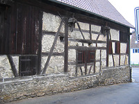 südlicher Bereich der Westfassade / Kelter Großglattbach in 75417 Mühlacker, Großglattbach (05.11.2004)
