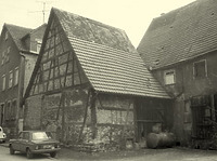 Ehemalige Scheuer Hauptstraße 53 kurz vor dem Abbruch / Abgegangene Scheune in 74354 Besigheim (31.07.1982 - M.Haußmann)
