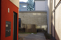 Reste der Stadtmauer, Ansicht von Schwanengasse / Abgegangenes Wohnhaus (Rest der Stadtmauer und Gewölbekeller) in 89584 Ehingen, Ehingen (Donau) (15.02.2019 - Christin Aghegian-Rampf)