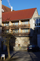 Rest der Stadtmauer, Ansicht Lindenstraße / Abgegangenes Wohnhaus (Rest der Stadtmauer und Gewölbekeller) in 89584 Ehingen, Ehingen (Donau) (15.02.2019 - Christin Aghegian-Rampf)