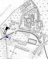 Kloster Bebenhausen: Lageplan nach dem Urkataster von 1825 / Kasernenhof, Werkstattgebäude in 72074 Tübingen-Bebenhausen
