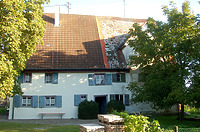 Ehem. Zehntscheuer, Südansicht / Ehemalige Zehntscheuer in 88447 Warthausen-Oberhöfen (09.2020 - Stefan Uhl)