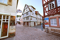 Ansicht des Gebäudes von der Hospitalgasse her. / Wohnhaus in 74821 Mosbach (06.2018 - Dipl.-Ing. Stefan King, Freiburg)