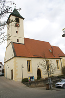 Ansicht von Süden.  / Pfarrkirche St. Antholianus in 70794 Filderstadt-Plattenhardt (26.02.2008 - Foto: Tilmann Marstaller)