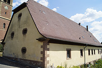Westfassade (giebelständig) sowie Südfassade (traufständig) / Altes Zehnthaus in 76703 Kraichtal-Oberöwisheim (Juli 2020 - Jako Baudenkmalpflege GmbH) Westfassade (giebelständig) sowie Südfassade (traufständig) / Altes Zehnthaus in 76703 Kraichtal-Oberöwisheim (Juli 2020 - Jako Baudenkmalpflege GmbH)