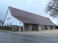 Ansicht der Scheune von Nordosten, nach der Sanierung / St. Ulrichshof, Scheune in 79189 Bad Krozingen (01.2023 - Katharina Herrmann)