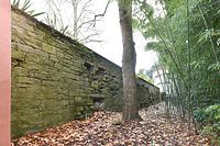 Diagonalansicht mit Blickrichtung Südosten und Überblick über die gesamte Mauer. / Südliche Torbogen-Stützmauer in 78465 Konstanz-Litzelstetten, Insel Mainau (2023 - strebewerk. Architekten GmbH)