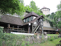 Ansicht der Kegelbahn mit zweigeschossigem Gartenhaus von Nordosten (2014) / Historische Kegelbahn in 72070 Tübingen (22.05.2014 - Markus Numberger)