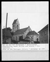 Südostansicht / Pfarrkirche St. Killian und Ursula in 88430 Ellwangen (1981 - LAD Baden-Württemberg, Außenstelle Tübingen)