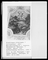 Deckenbild Die Auferstehung Christi / Friedhofskapelle St. Jakob d. Ä. u. Maria in 88499 Riedlingen, Grüningen (1960 - LAD Baden-Württemberg, Außenstelle Tübingen)