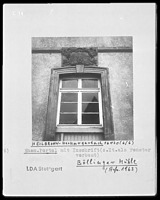 Detail Fenster mit Inschrifttafel / Altböllinger Mühle, ehem. Mühle (abgegangen) in 74081 Heilbronn-Neckargartach (1963 - Landesamt für Denkmalpflege)