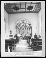 Innenansicht Langhaus mit Blick in den Chor / Kath. Pfarrkirche St. Ulrich in 88433 Schemmerhofen-Alberweiler (1972 - Gudula Bock, Landesamt für Denkmalpflege, Dienstsitz Tübingen)
