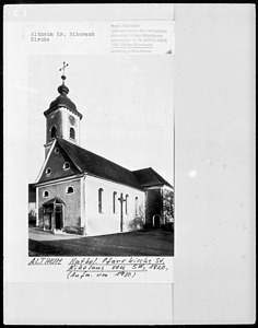 Südwestliche Außenansicht  / Kath. Pfarrkirche St. Nikolaus in 88433 Schemmerhofen-Altheim (1930 - Landesamt für Denkmalpflege, Außenstelle Tübingen)