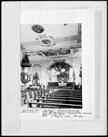 Innenansicht, Blick nach Osten in Querhaus und Apsis / Kath. Pfarrkirche St. Nikolaus in 88433 Schemmerhofen-Altheim (1930 - Landesamt für Denkmalpflege, Außenstelle Tübingen)
