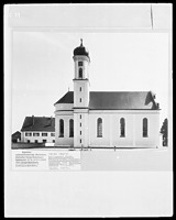 Ansicht der Nordfassade / Kat. Pfarrkirche St. Blasius in 88416 Steinhausen an der Rottum-Bellamont (1971 - LAD Baden-Württemberg, Außenstelle Tübingen)