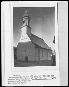 Südwestansicht / Kath. Kirche St. Wolfgang in 72406 Wessingen (Bildarchiv Foto Marburg, LAD BW)