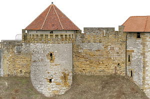 Orthobildplan Innenzwingermauer, Außenseite / Innenzwinger Hohenrechberg in 73529 Schwäbisch Gmünd - Rechberg, Hohenrechberg (April 2023 - Michael Hermann)