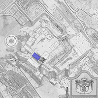 Lageplan (Vorlage Stich von 1790) / Friedrichsbau in Heidelberg, Altstadt