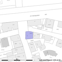 Lageplan (Vorlage: LV-BW und LAD) / Fachwerkhaus in 72070 Tübingen