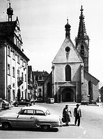 Ansicht von West um 1960 (www.bildindex.de) / Dom St. Martin in 72108 Rottenburg am Neckar