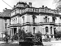 Aufnahme um 1950 (?)
(Vorlage Stadtarchiv Heidelberg) / ehem. Amerikahaus (Villa Landfried) in 69115 Heidelberg, kein Eintrag