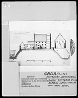 Aufriss und Längsschnitt / Schloss Ramsberg in 73072 Donzdorf-Ramsberg (Landesamt für Denkmalpflege Baden-Württemberg, Stuttgart)
