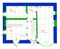Bauphasenplan EG (Plangrundlage Architekturbüro Weinreich) / ehemalige Synagoge, `Firminushaus` in 74252 Massenbachhausen Bauphasenplan EG (Plangrundlage Architekturbüro Weinreich) / ehemalige Synagoge, `Firminushaus` in 74252 Massenbachhausen
