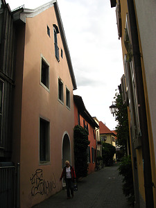 Giebelansicht mit Blickrichtung Norden / Gigersbädle, Rückgebäude zu Haus zur Krone in 78462 Konstanz (2008 - Schoenenberg)