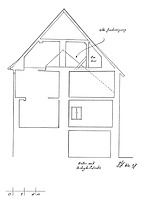 Querschnitt, Ausschnitt / Wohn- und Geschäftshaus in 79219 Staufen, Staufen im Breisgau (01.02.1998 - Burghard Lohrum)