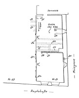 Grundriss 2. Obergeschoss mit Eintragung des Gebälks über dem 1. OG / Wohn- und Geschäftshaus in 79219 Staufen, Staufen im Breisgau (Burghard Lohrum)