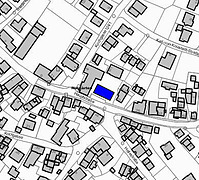 Ausschnitt Liegenschaftskataster / Bauernhaus mit Scheune, Wohn- und Geschäftshaus in 72124 Pliezhausen-Rübgarten
