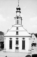 Evang. Stadtkirche, 1766, Westfassade
Quelle: Bildarchiv Foto Marburg / Evangelische Stadtkirche in 74740 Adelsheim