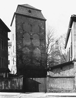 Hexenturm, Aufnahme vor 1931, Ansicht von Nordwesten,
Urheber: Regierungspräsidium Karlsruhe, RPK, Ref. 26 / Hexenturm in 69117 Heidelberg-Altstadt