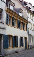 Wohnhaus, Ansicht von Nordwesten,
Urheber: Knoch, Peter (Bauforschung - Bauaufmaße - Dokumentationen) / Wohnhaus in 69117 Heidelberg-Altstadt