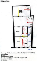 Wohn- und Geschäftshaus mit ehem. Werkstatt im Hof, Umbauplan, EG
Urheber: Heidelberg, Vano Hofmann-Merbecks Bauträgerges. mbH / Wohn- und Geschäftshaus  in 69117 Heidelberg-Altstadt