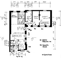 Wohnhaus, Grundriss EG, 
Urheber: Maier, Hansjörg +Partner (Freier Architekt) / Wohnhaus in 69117 Heidelberg-Altstadt