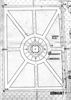Kornmarkt-Madonna, Gestaltungsplan Kornmarkt, Entwurf von 1987, Ausschnitt,
Urheber: Joest, P., Walther, H. (freie Architekten) / Kornmarkt Madonna  in Heidelberg-Altstadt