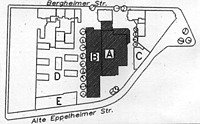 ehem. Schlossquelle-Brauerei, Lageplan,
Urheber: Jourdan & Müller PAS
 / ehem. Schlossquelle-Brauerei  in 69115 Heidelberg-Bergheim
