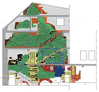 ehem. Mönchsmühle, Bestandsdokumentation, Obere Neckarstraße 21, Westgiebel, Nord-Südschnitt von Osten
Urheber: Wendt, A. (Wendt, Benner, Dolmazon - Büro für Bauforschung, Dokumentation und Konzeption) / ehem. Mönchsmühle in 69117 Heidelberg-Altstadt