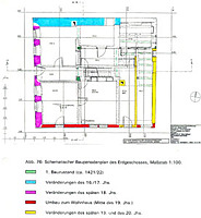 ehem. Rathaus, Systematischer Bauperiodenplan, EG,
Urheber: Reck, Hans-Hermann (Büro für Bauhistorische Gutachten)  / Ehem. Rathaus in 74924 Neckarbischofsheim