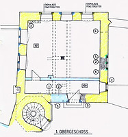 Sog. Kommandantenhaus, „Popposches Schlößchen“, Bauphasenplan, Grundriss, 1. OG
Quelle: Säubert/Lorenz (Karlsruhe) / sog. Kommandantenhaus, „Popposches Schlößchen“ in 69151 Neckargmünd-Dilsberg Sog. Kommandantenhaus, „Popposches Schlößchen“, Bauphasenplan, Grundriss, 1. OG
Quelle: Säubert/Lorenz (Karlsruhe) / sog. Kommandantenhaus, „Popposches Schlößchen“ in 69151 Neckargmünd-Dilsberg