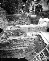 Photogrammetrische Aufnahme
Ansicht von Nord auf die Grabung, 1986 / Basilika (abgegangen) in 74595 Langenburg, Unterregenbach