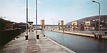 die Schleuse von der oberen Wasserseite / Staustufe Neckarzimmern in 74865 Neckarzimmern (Daniele De Lonti, in wasser_werke Fernanda De Maio, Stuttgart 1999)