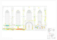 Schadenskartieurng Südansicht / Hospitalkirche in 70174  Stuttgart, Stuttgart-Mitte (2015 - strebewerk. Architekten GmbH, Plangrundlage Photogrammetrie GBVD Gesellschaft für Bildverarbeitung Vermessung und Dokumentation mbH, Müllheim)