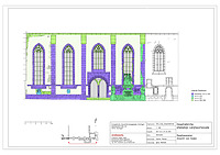 Bauphasenplan Ansicht Südseite / Hospitalkirche in 70174  Stuttgart, Stuttgart-Mitte (2012 - strebewerk. Architekten GmbH, Plangrundlage Photogrammetrie GBVD Gesellschaft für Bildverarbeitung Vermessung und Dokumentation mbH, Müllheim)