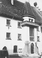 Neugotischer Treppenturm an der Traufseite des Rathauses / Rathaus in 88491 Riedlingen (Bildindex Foto Marburg: LAD Baden-Württemberg, Außenstelle Tübingen
[Microfiche-Scan mi08859c10])