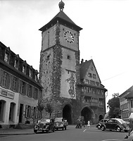 Schwabentor, Ansicht Feldseite (nach 1951, nach Wiederherstellung urspr. Zustand) / Schwabentor in 79098 Freiburg, Altstadt (Bildindex Foto Marburg: Aufsberg, Lala; Aufnahme-Nr. 773.532; 1941/1976)