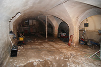 Gewölbekeller unter Vorderhaus mit Katzenkopfpflaster aus Argenkiesel / Sog. Haus Rose in 88239 Wangen im Allgäu (20.02.2014 - A. Kuch)