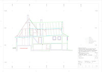Querschnitt mit Längsschnitt Anbau / Wohnhaus in 71665 Ensingen (18.03.2014 - Michael Hermann)